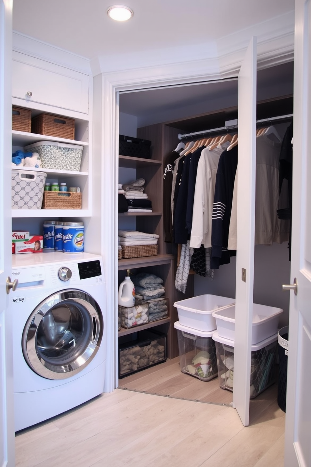 Walk In Closet Laundry Room Combo Design Ideas 28