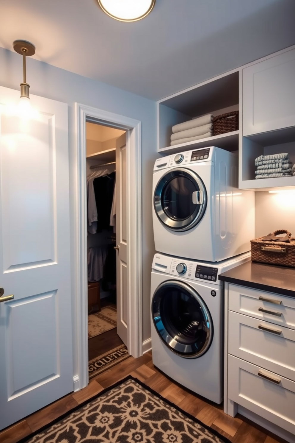 Walk In Closet Laundry Room Combo Design Ideas 3