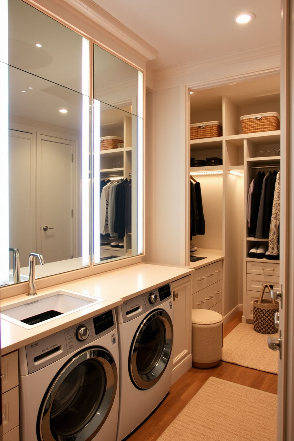 Walk In Closet Laundry Room Combo Design Ideas 4