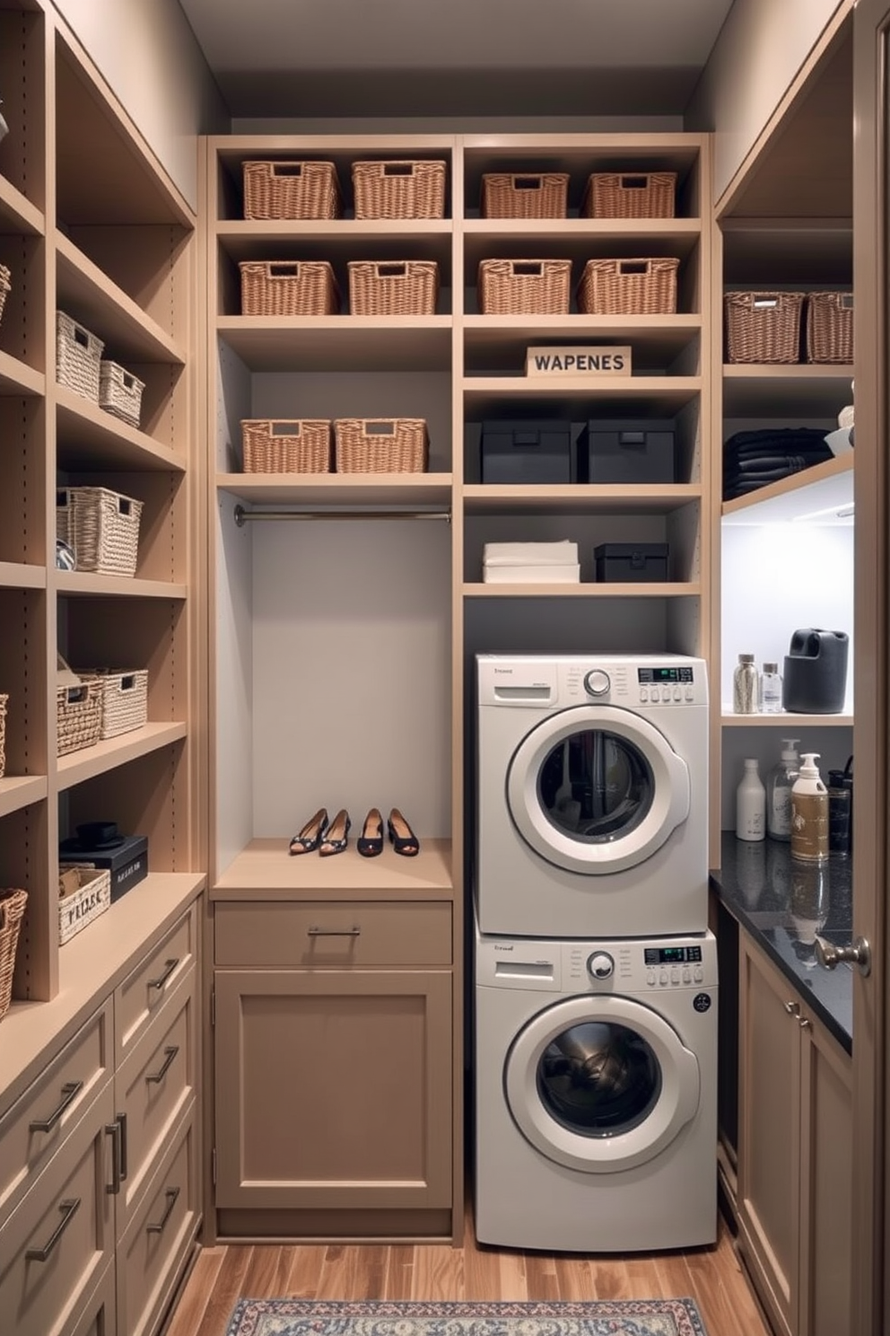 Walk In Closet Laundry Room Combo Design Ideas 5