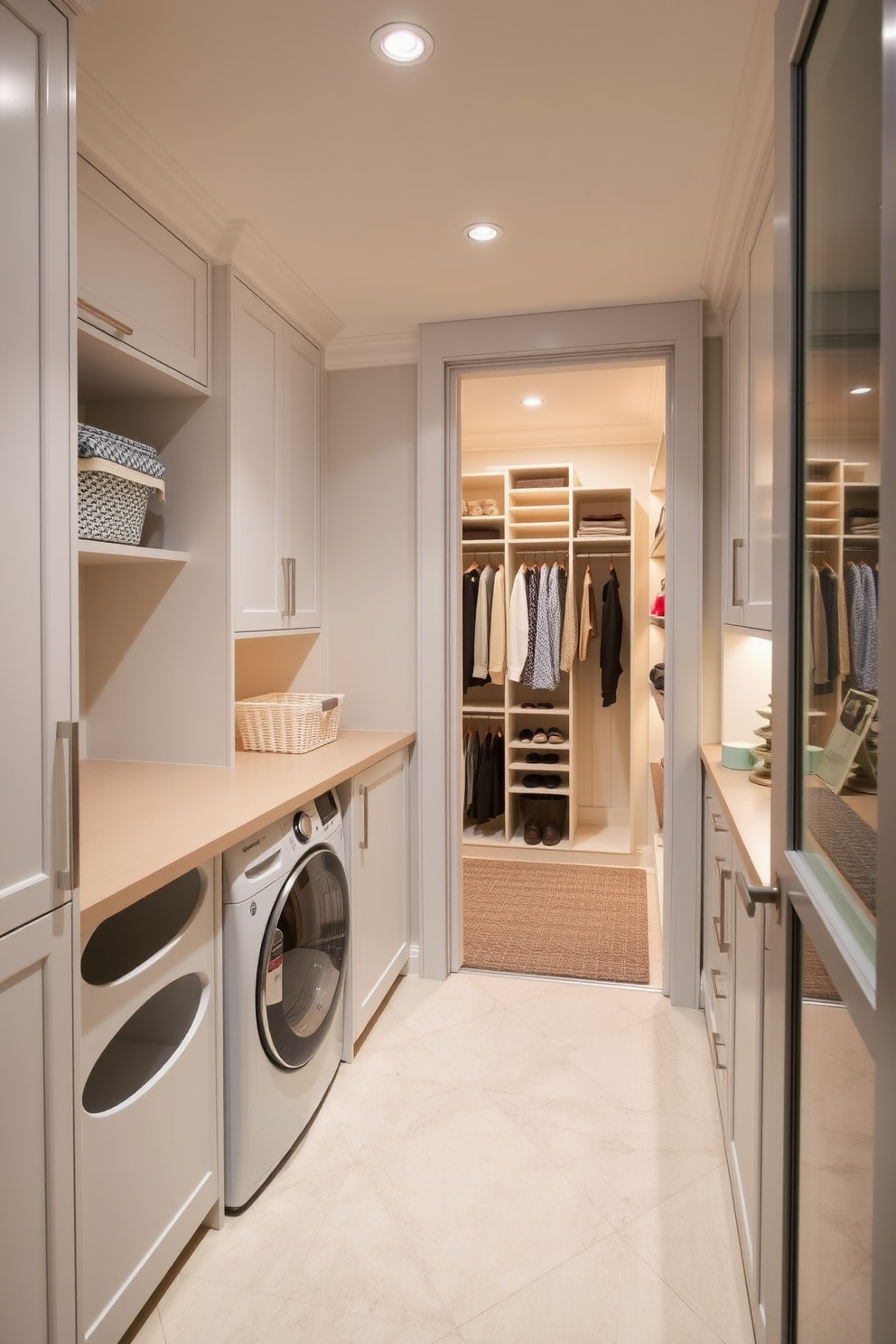 Walk In Closet Laundry Room Combo Design Ideas 8