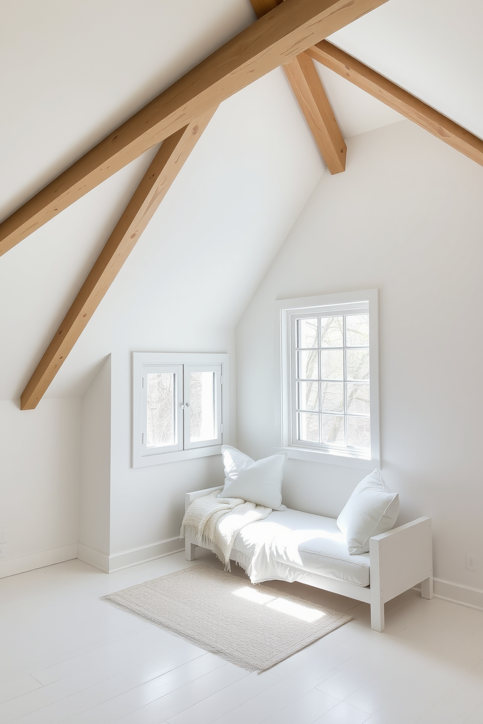 White Attic Room Design Ideas 12