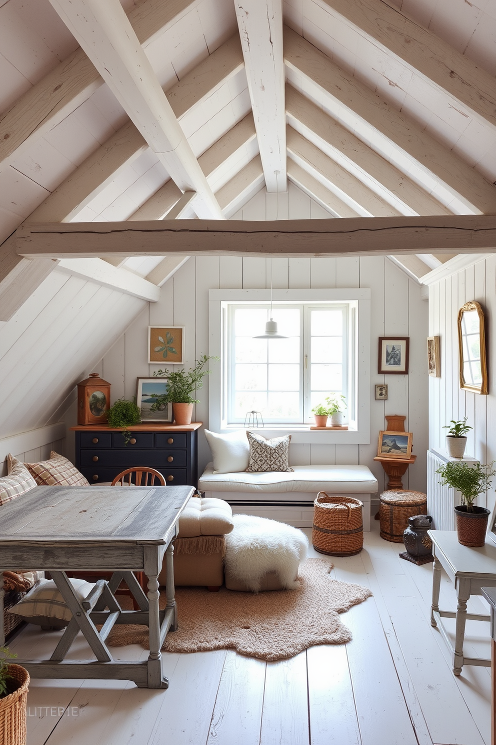 White Attic Room Design Ideas 20