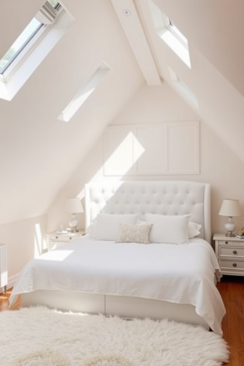 White Attic Room Design Ideas 23