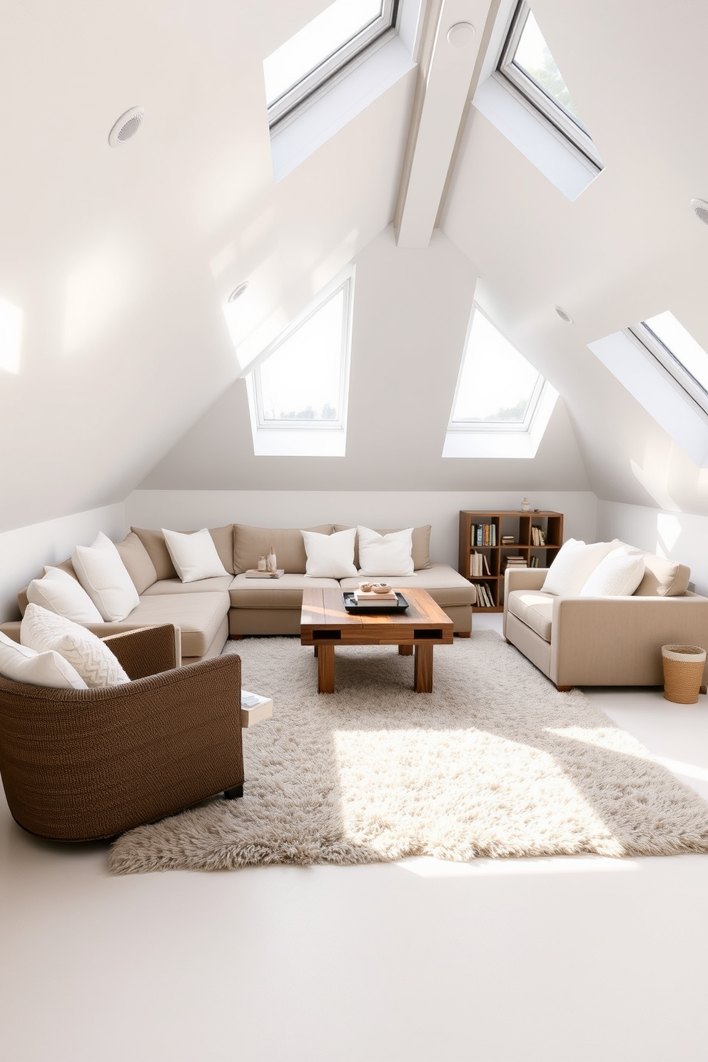 White Attic Room Design Ideas 26