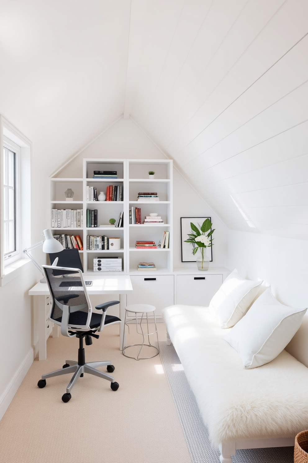 White Attic Room Design Ideas 27