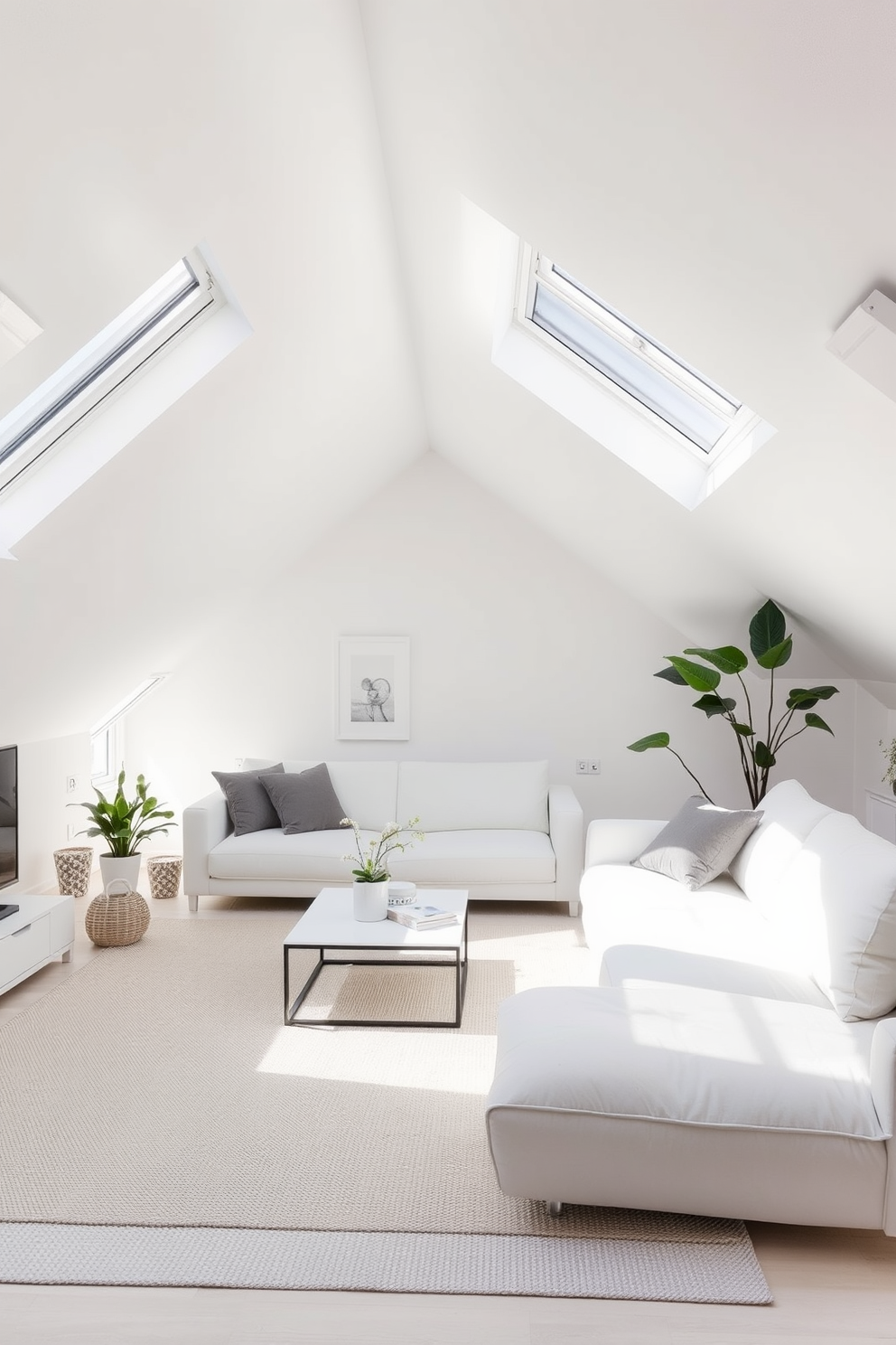 White Attic Room Design Ideas 3