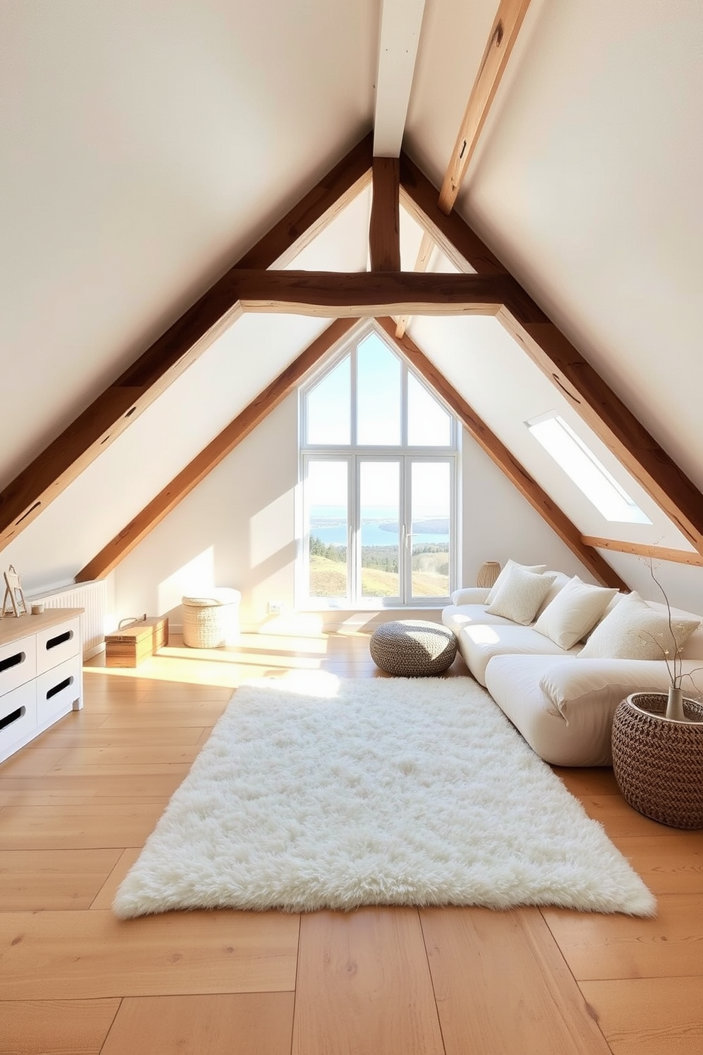 White Attic Room Design Ideas 7