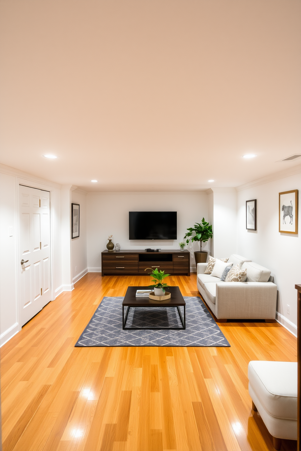 White Basement Design Ideas 27