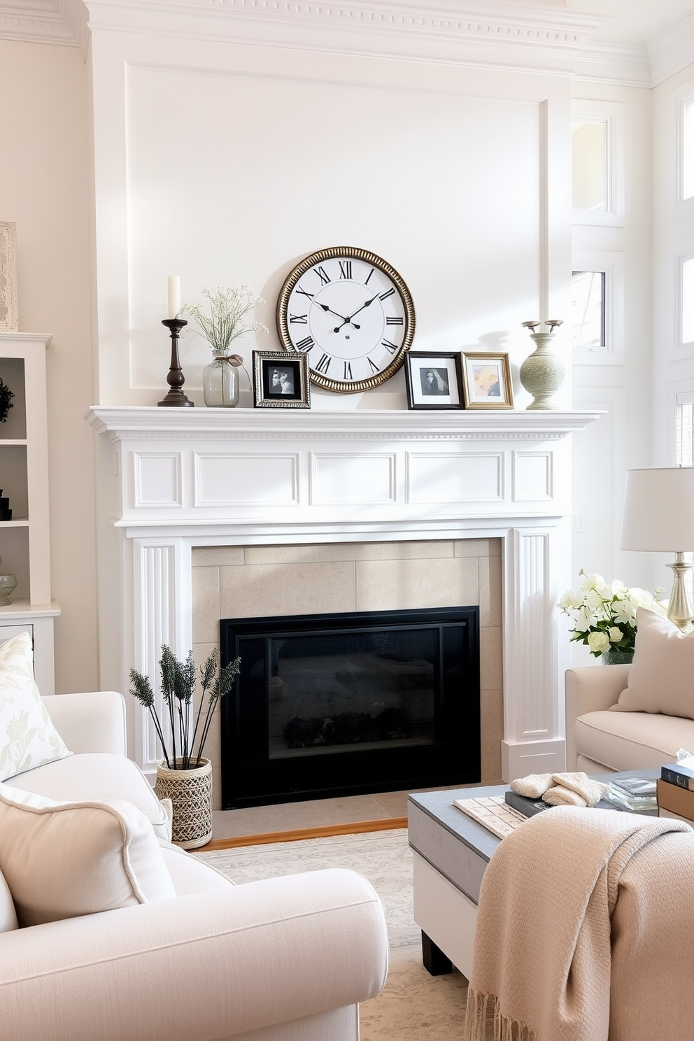 White Family Room Design Ideas 5