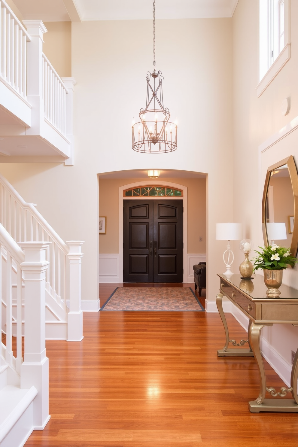 White Foyer Design Ideas 13