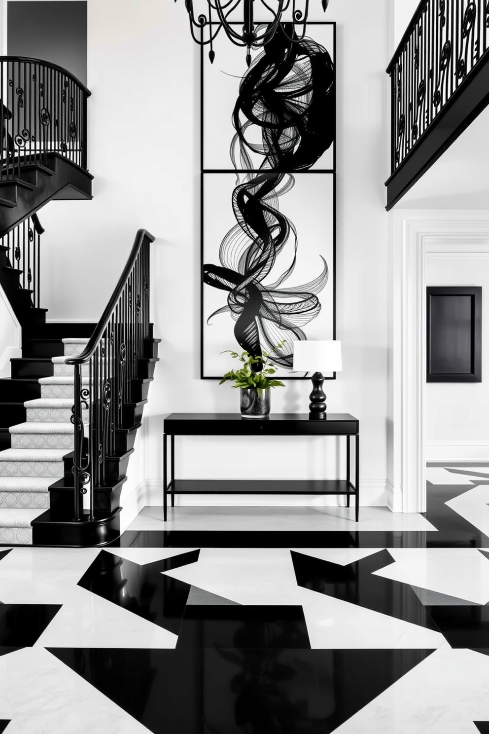 White Foyer Design Ideas 16