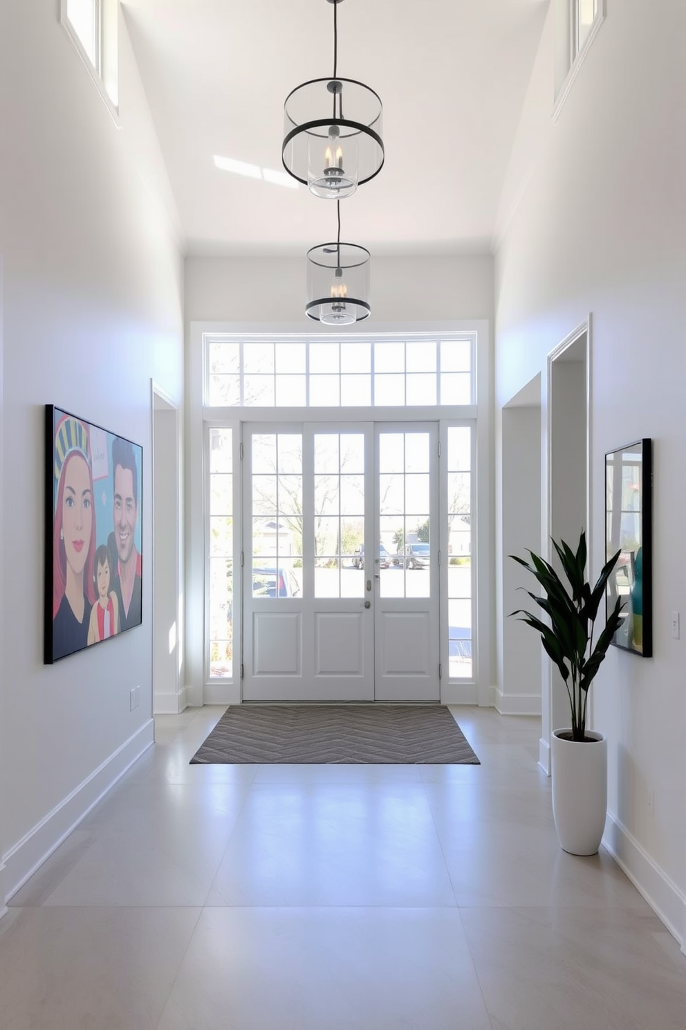 White Foyer Design Ideas 4