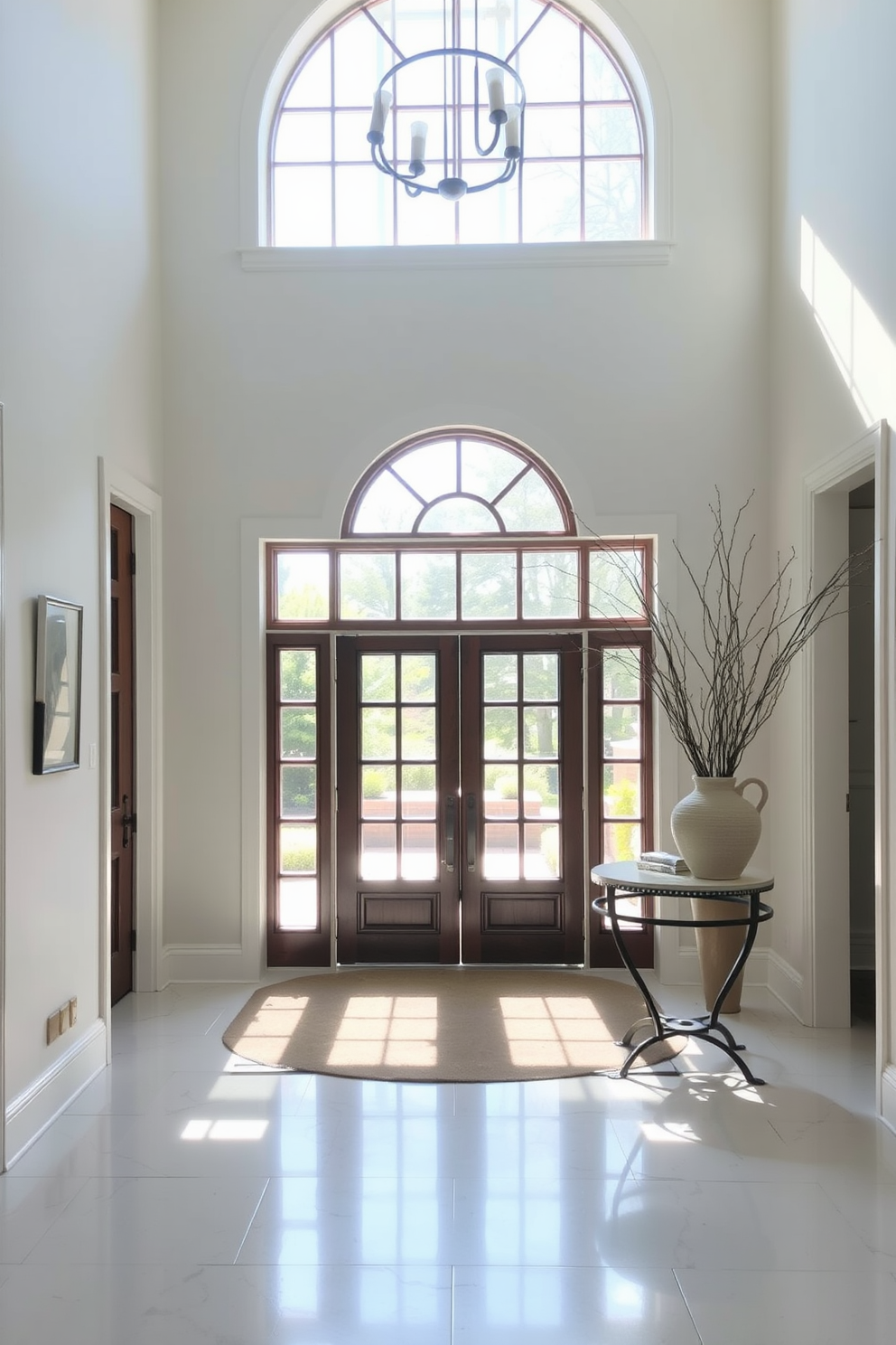 White Foyer Design Ideas 6