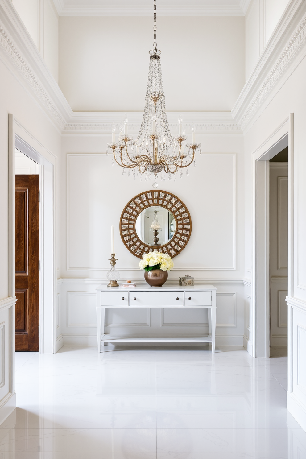 White Foyer Design Ideas 7