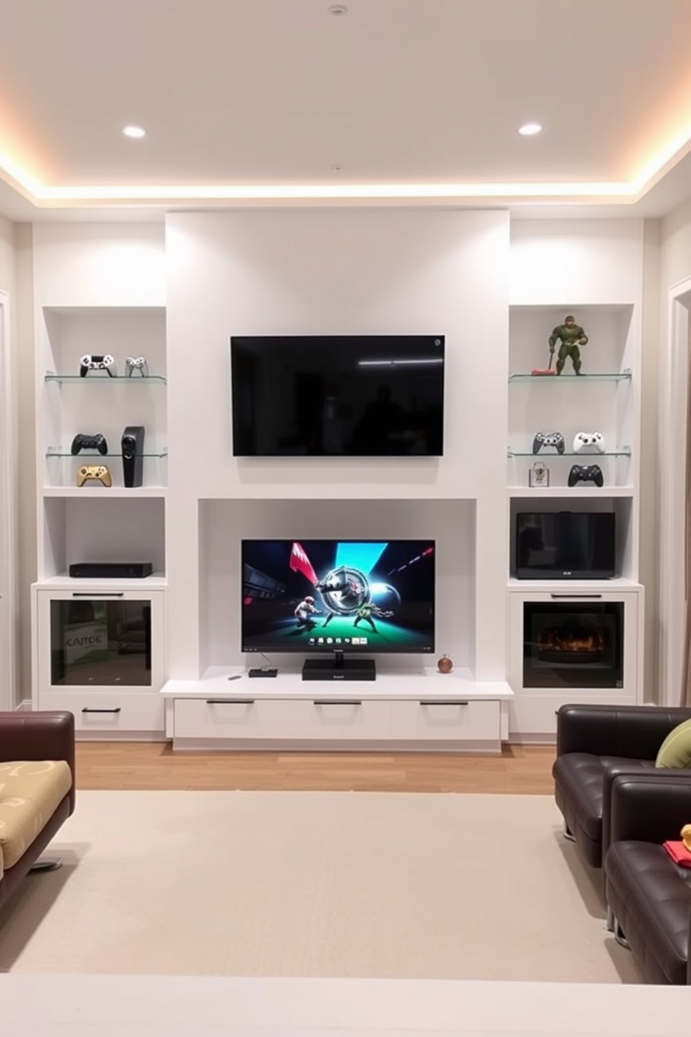 White Game Room Design Ideas 11