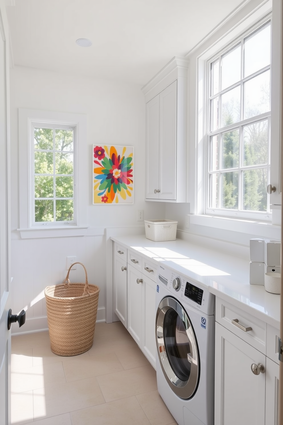 White Laundry Room Design Ideas 13