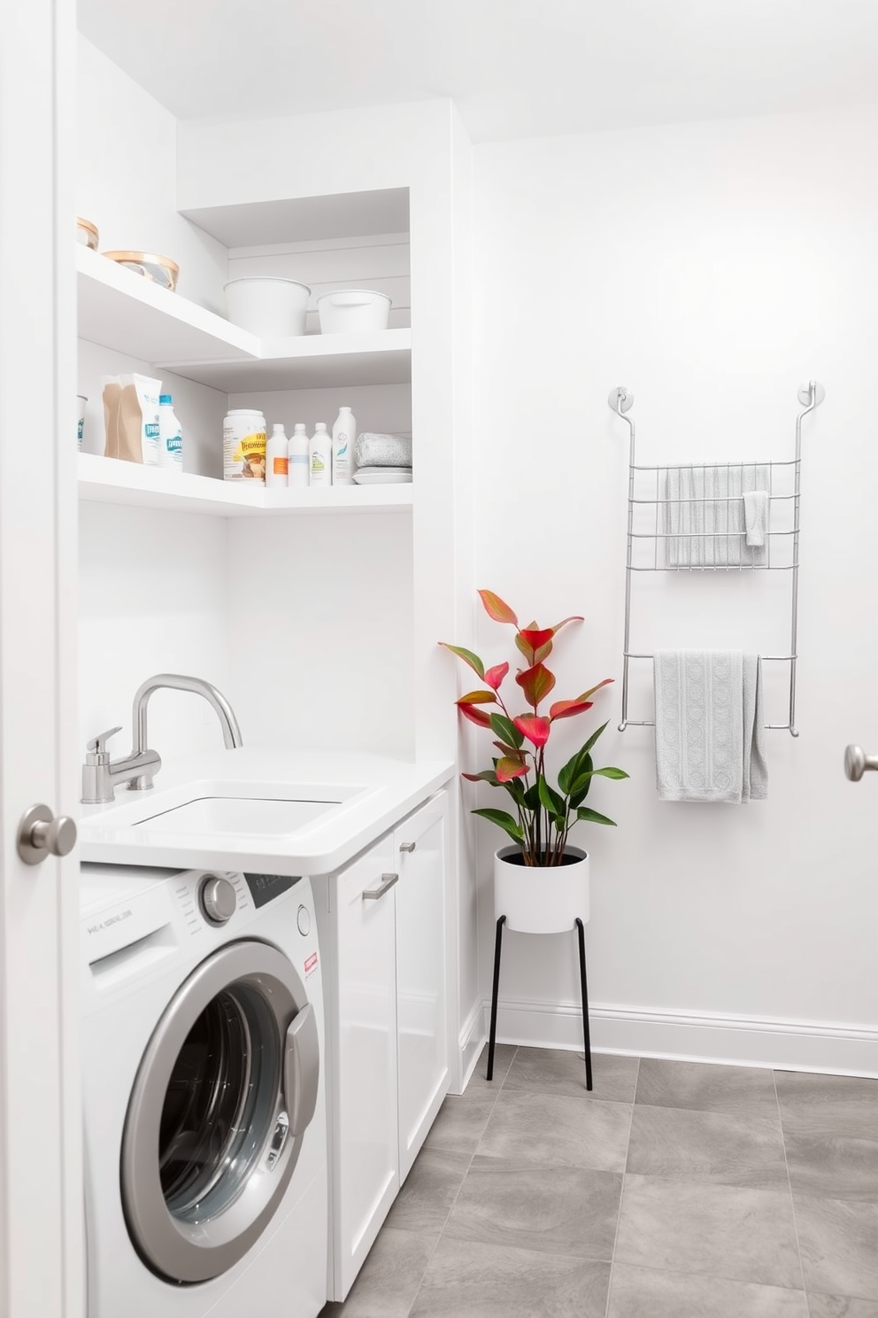 White Laundry Room Design Ideas 14