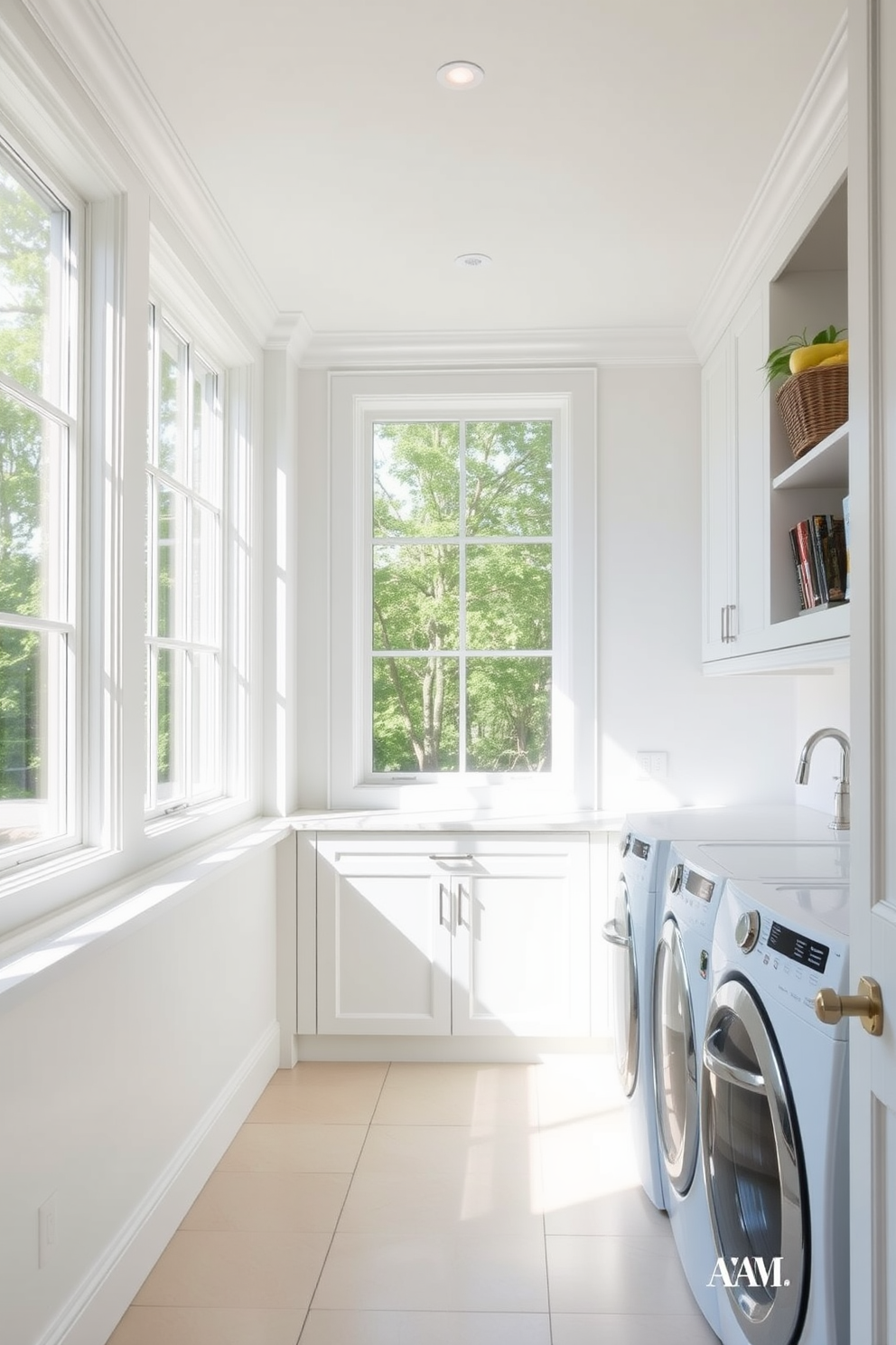 White Laundry Room Design Ideas 16