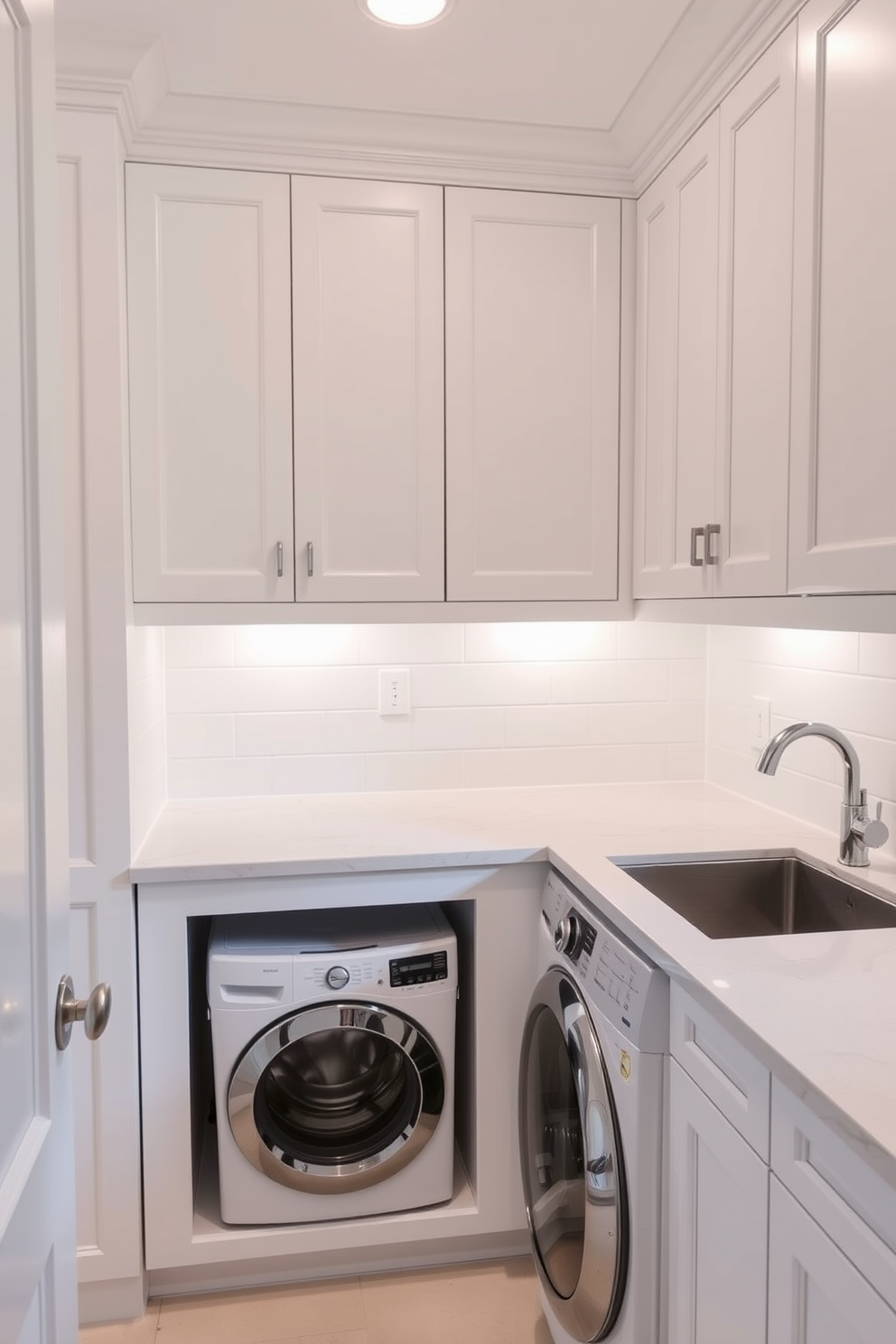 White Laundry Room Design Ideas 19