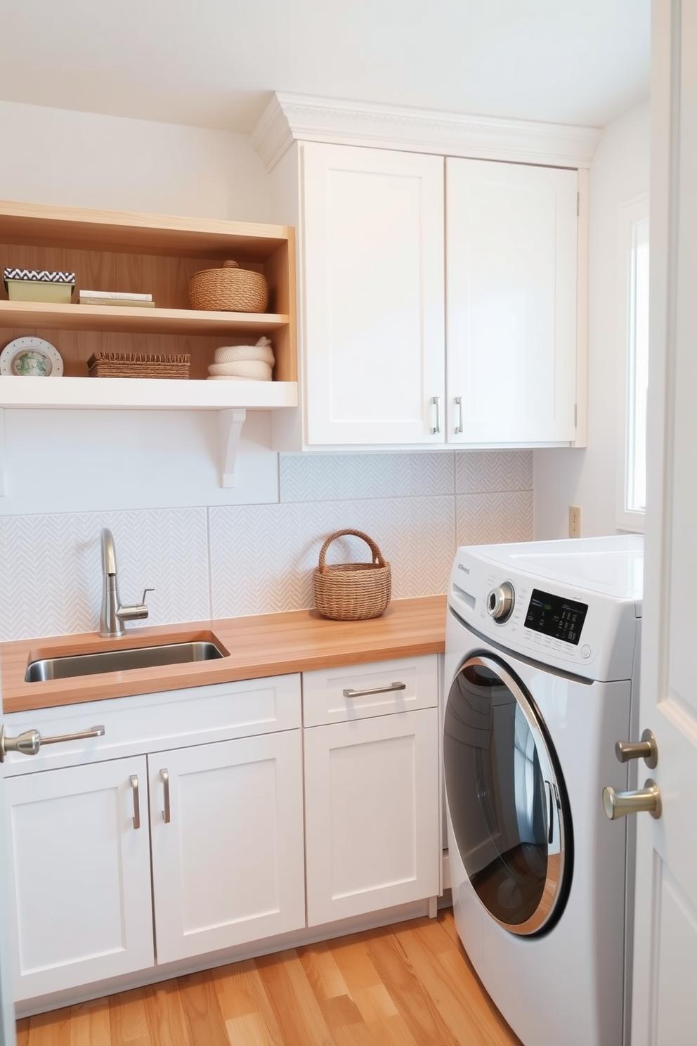 White Laundry Room Design Ideas 8