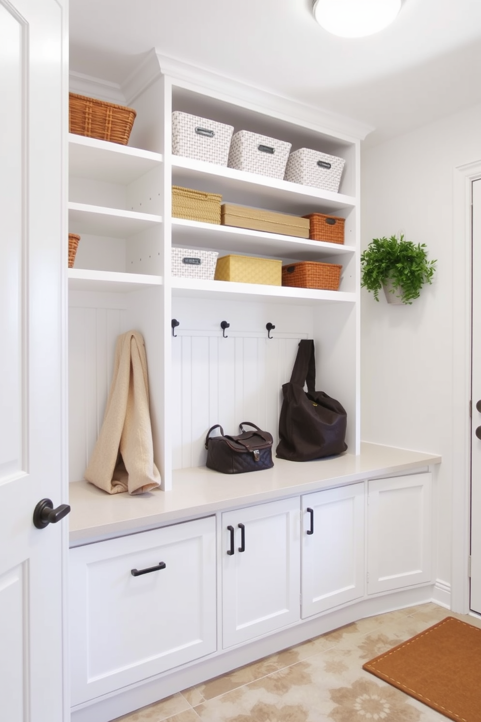 White Mudroom Design Ideas 24