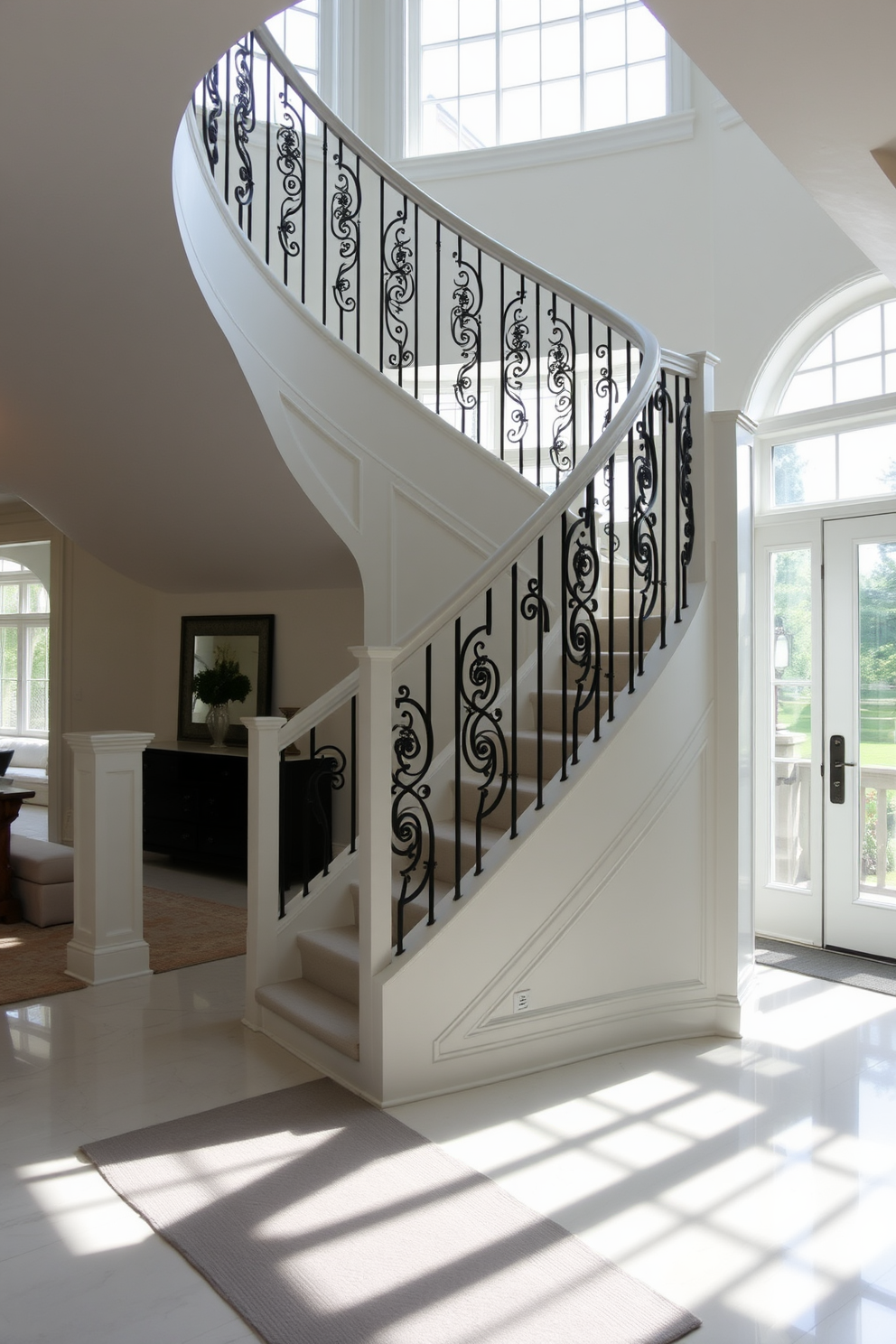 White Staircase Design Ideas 10