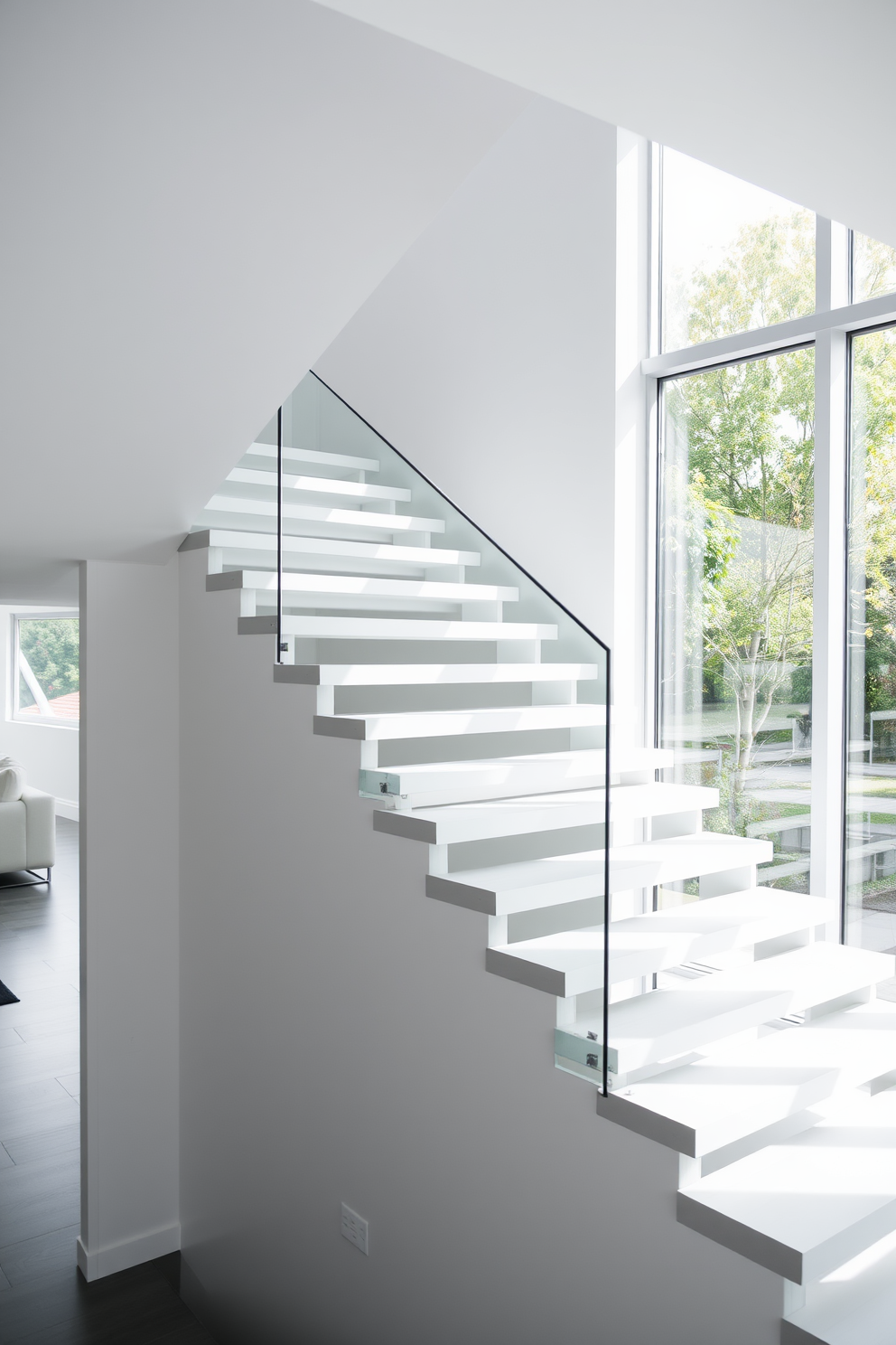 White Staircase Design Ideas 14