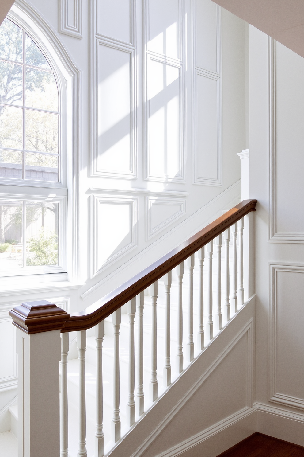 White Staircase Design Ideas 15