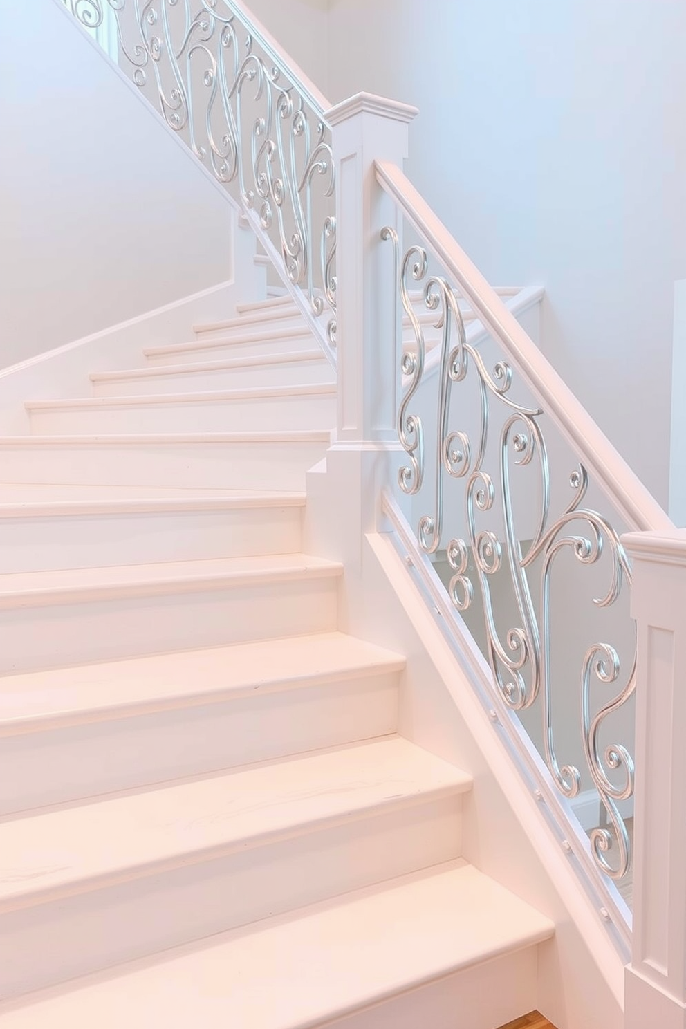 White Staircase Design Ideas 21