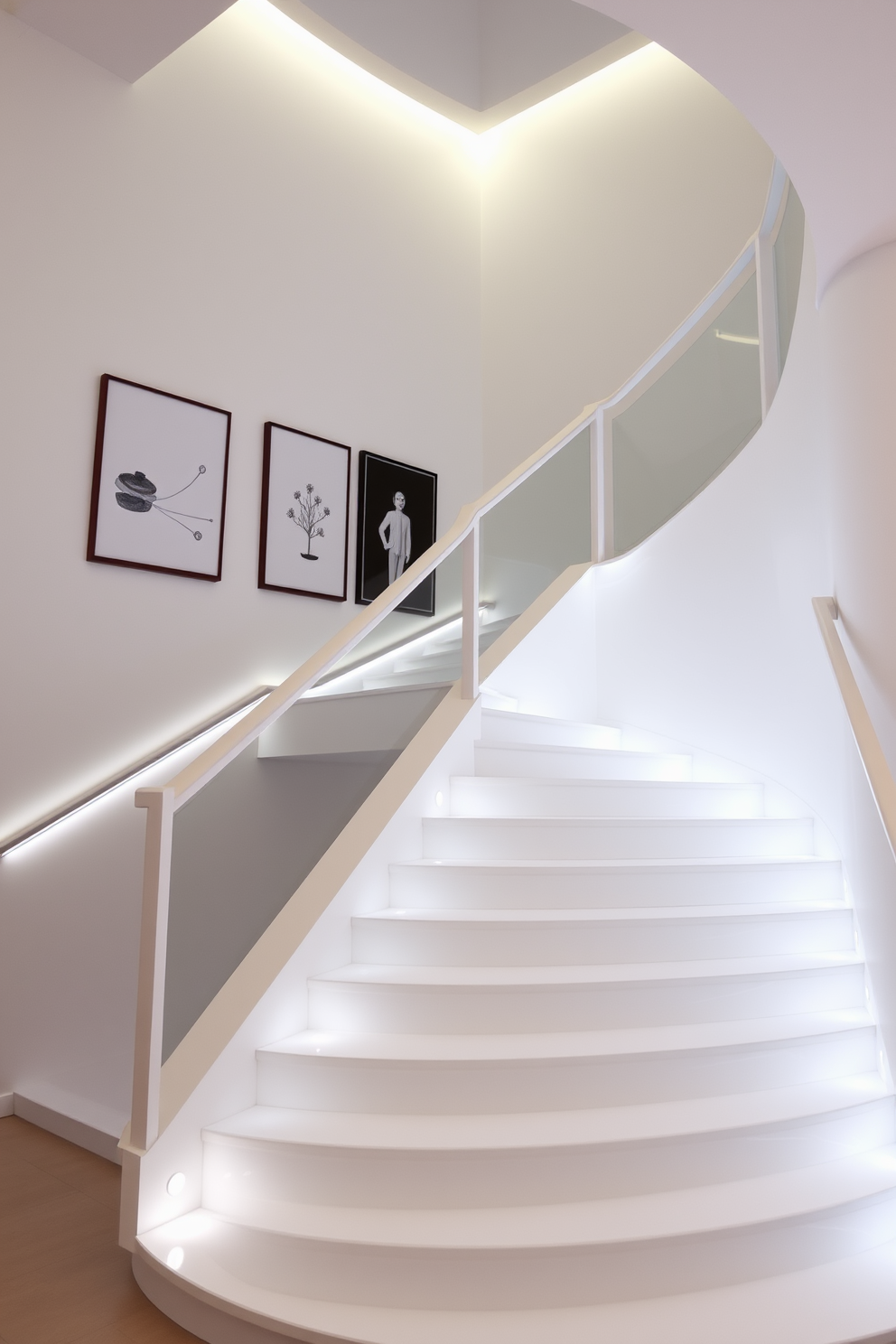 White Staircase Design Ideas 22