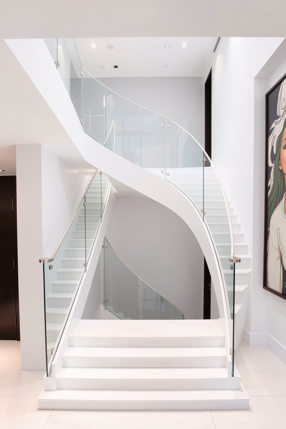 White Staircase Design Ideas 24