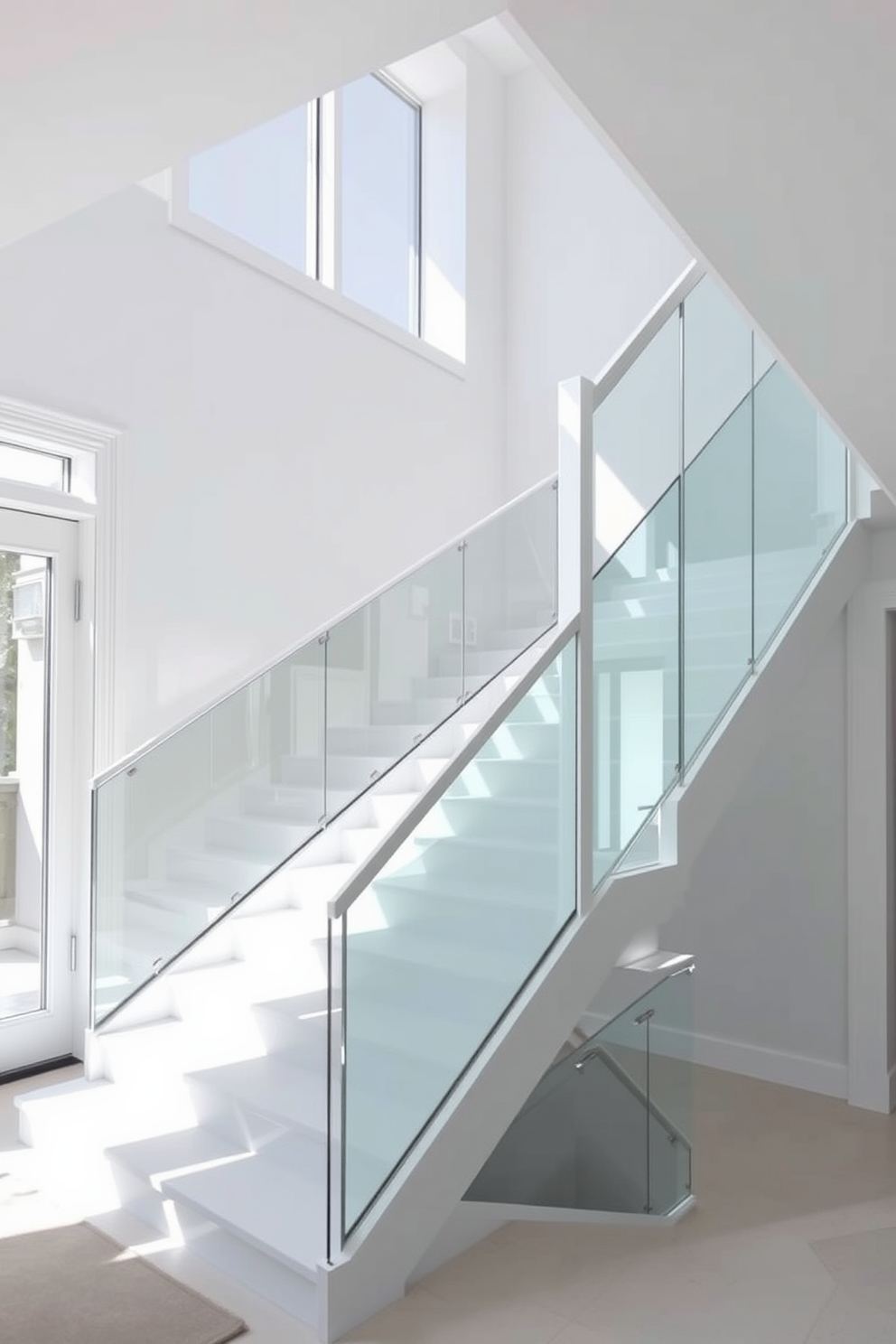 White Staircase Design Ideas 26