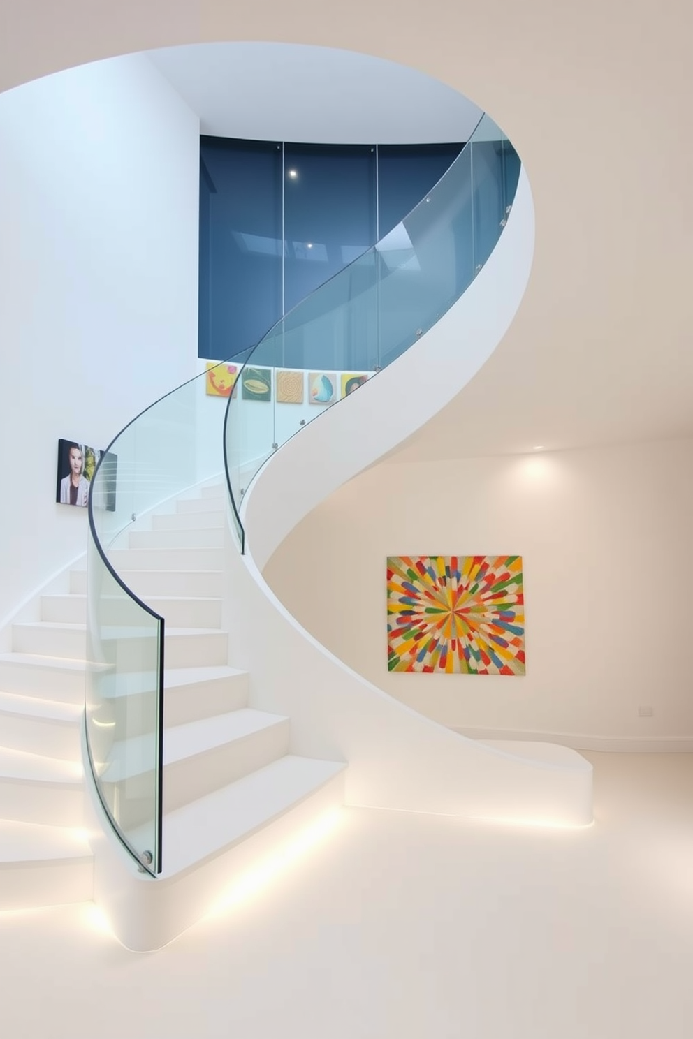 White Staircase Design Ideas 29