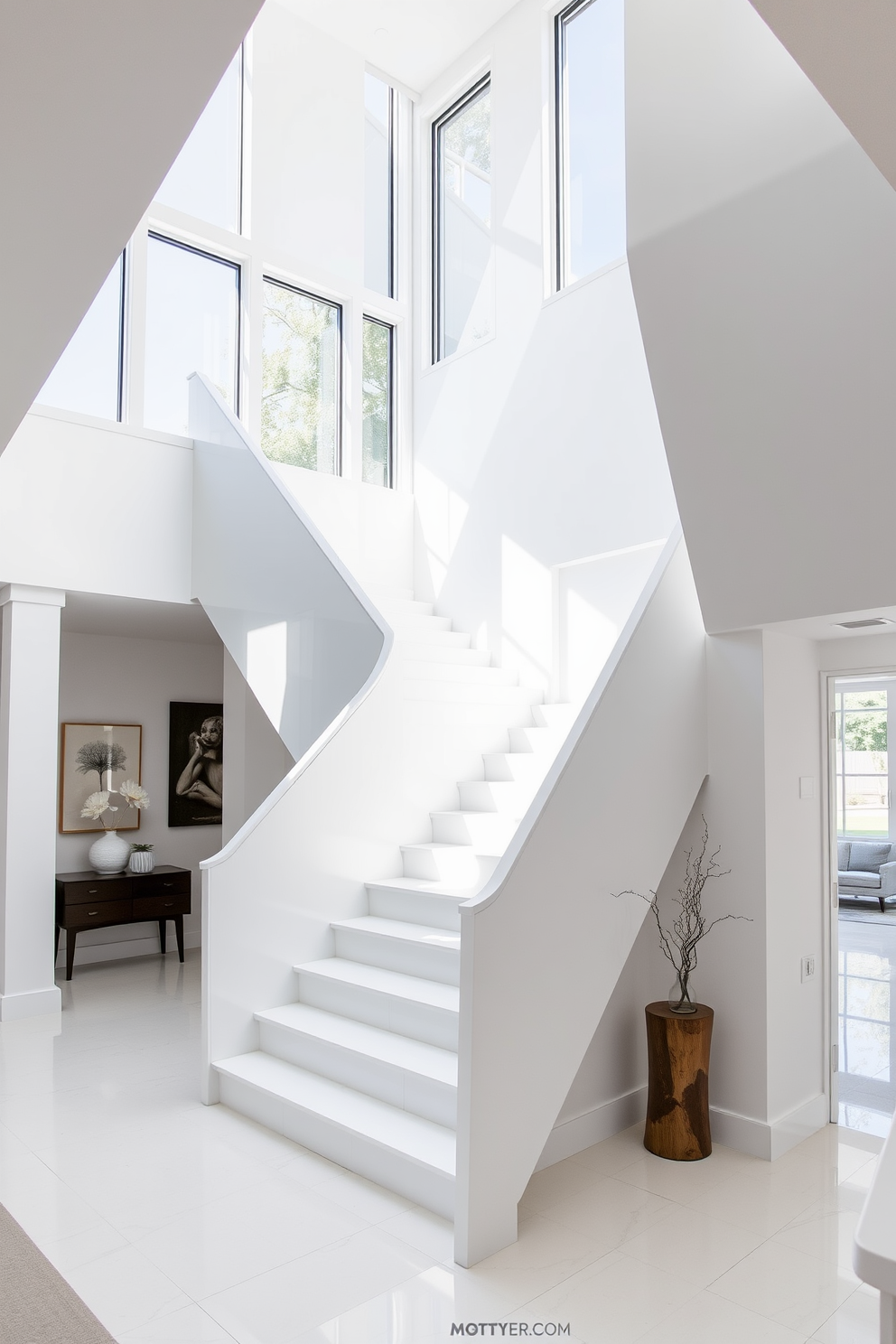 White Staircase Design Ideas 8