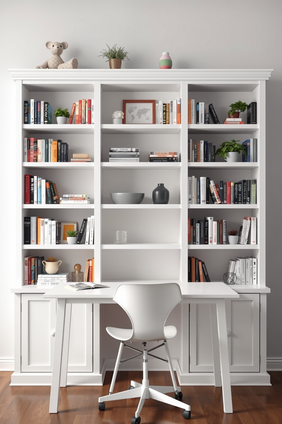 White Study Room Design Ideas 10