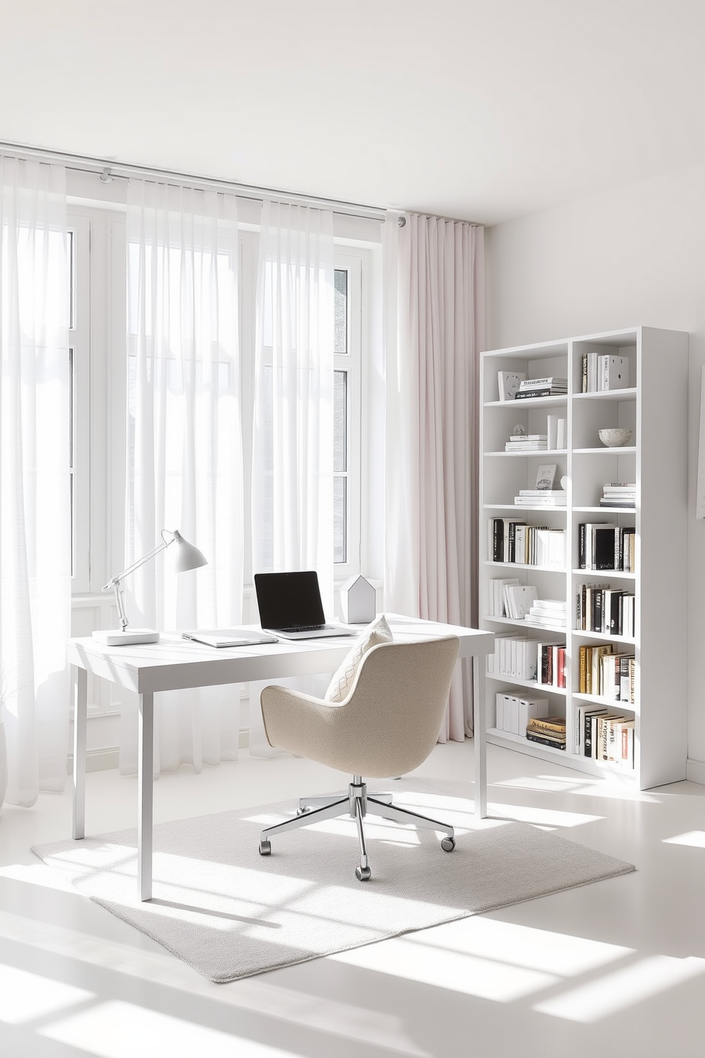 White Study Room Design Ideas 16