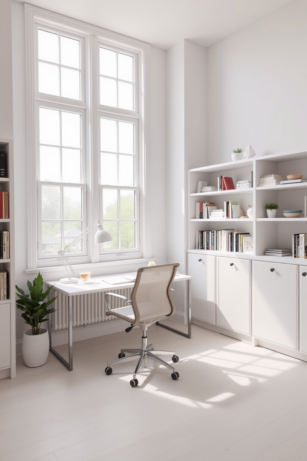 White Study Room Design Ideas 2