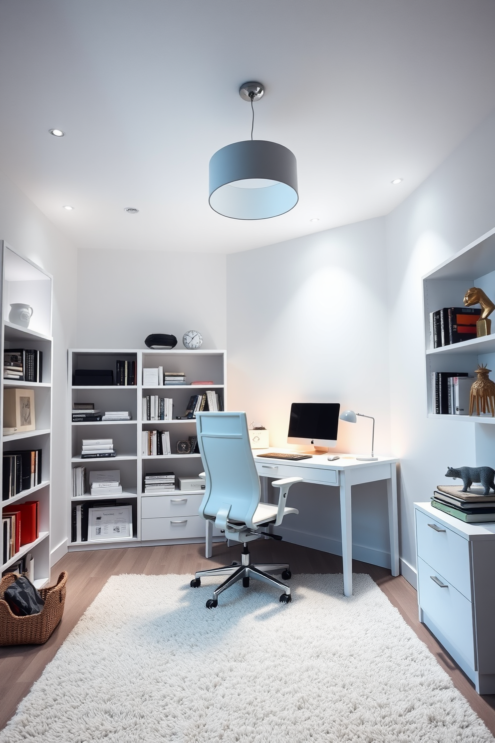 White Study Room Design Ideas 20