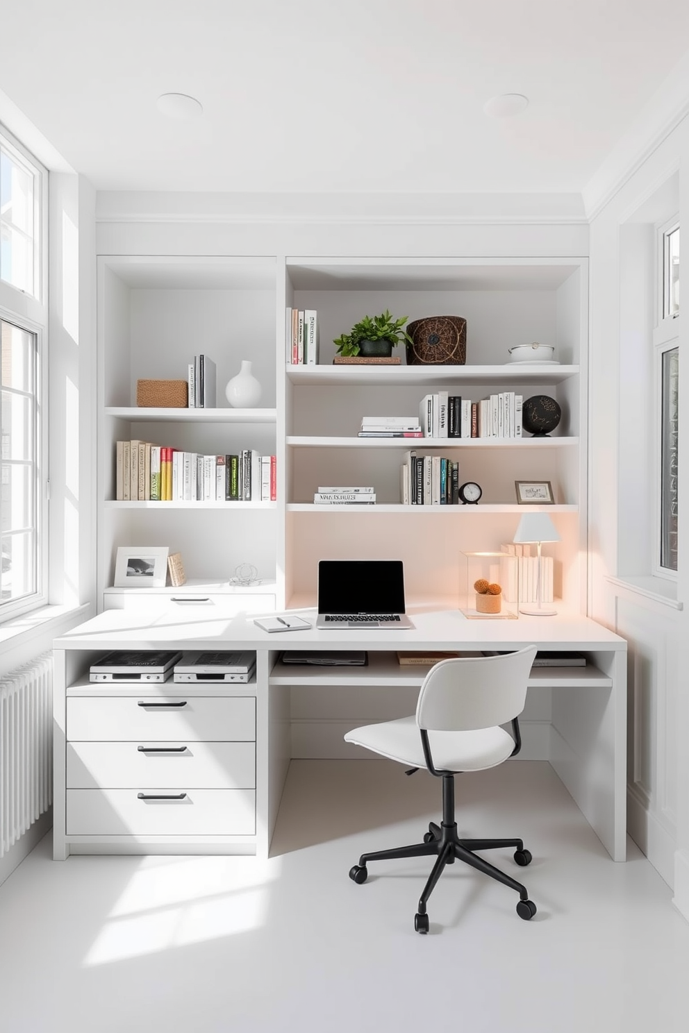 White Study Room Design Ideas 29