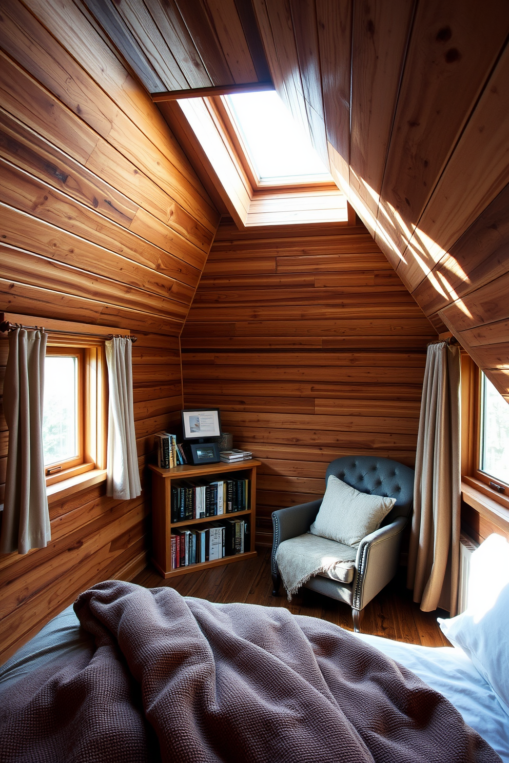 Wooden Attic Room Design Ideas 14