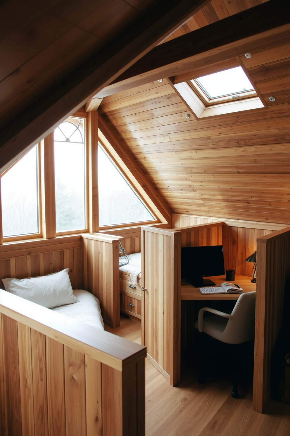 Wooden Attic Room Design Ideas 20