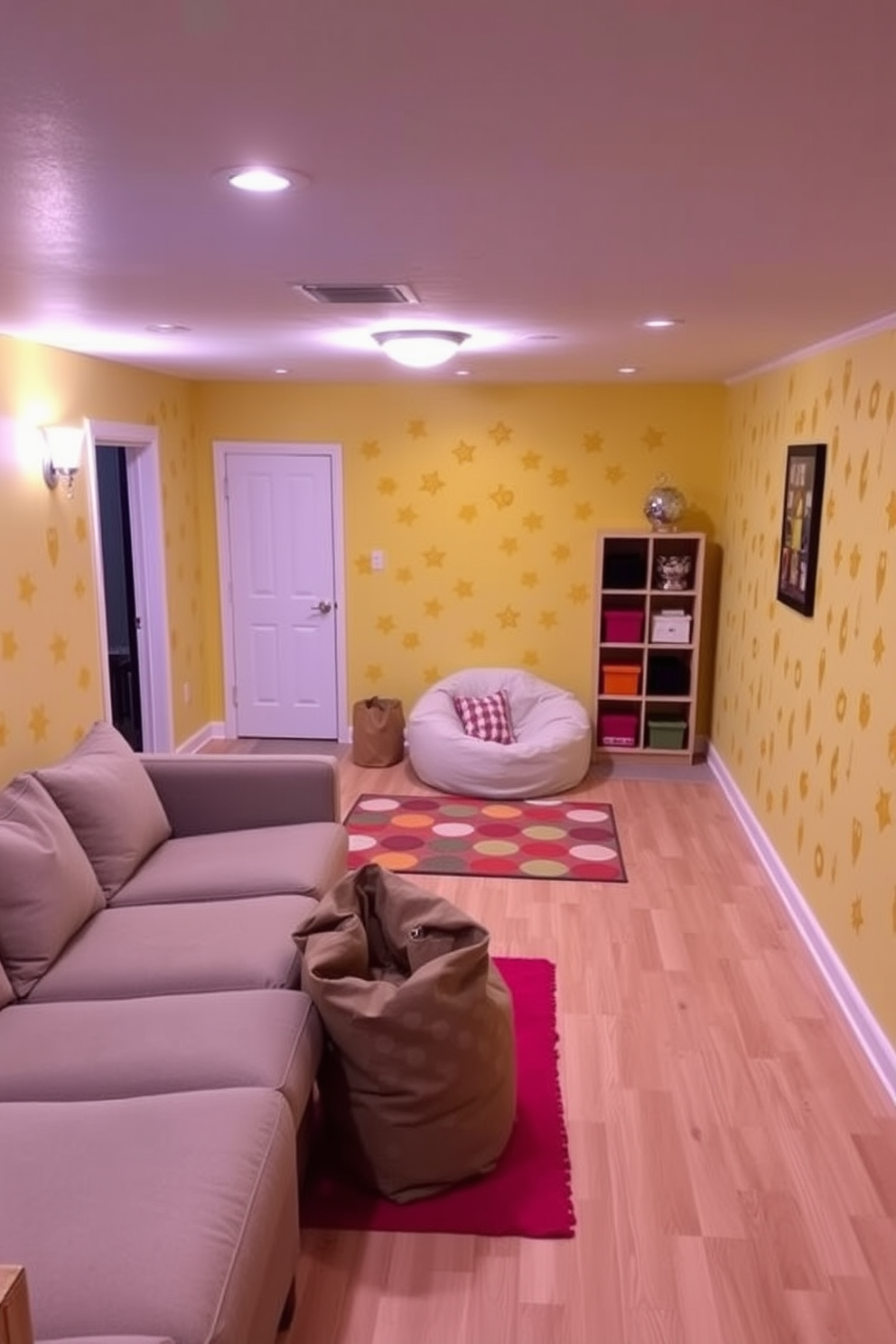 Yellow Basement Design Ideas 10