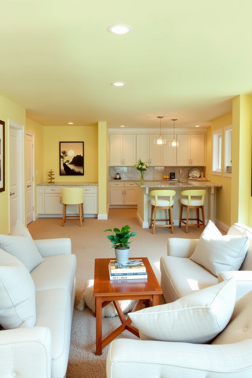 Yellow Basement Design Ideas 11