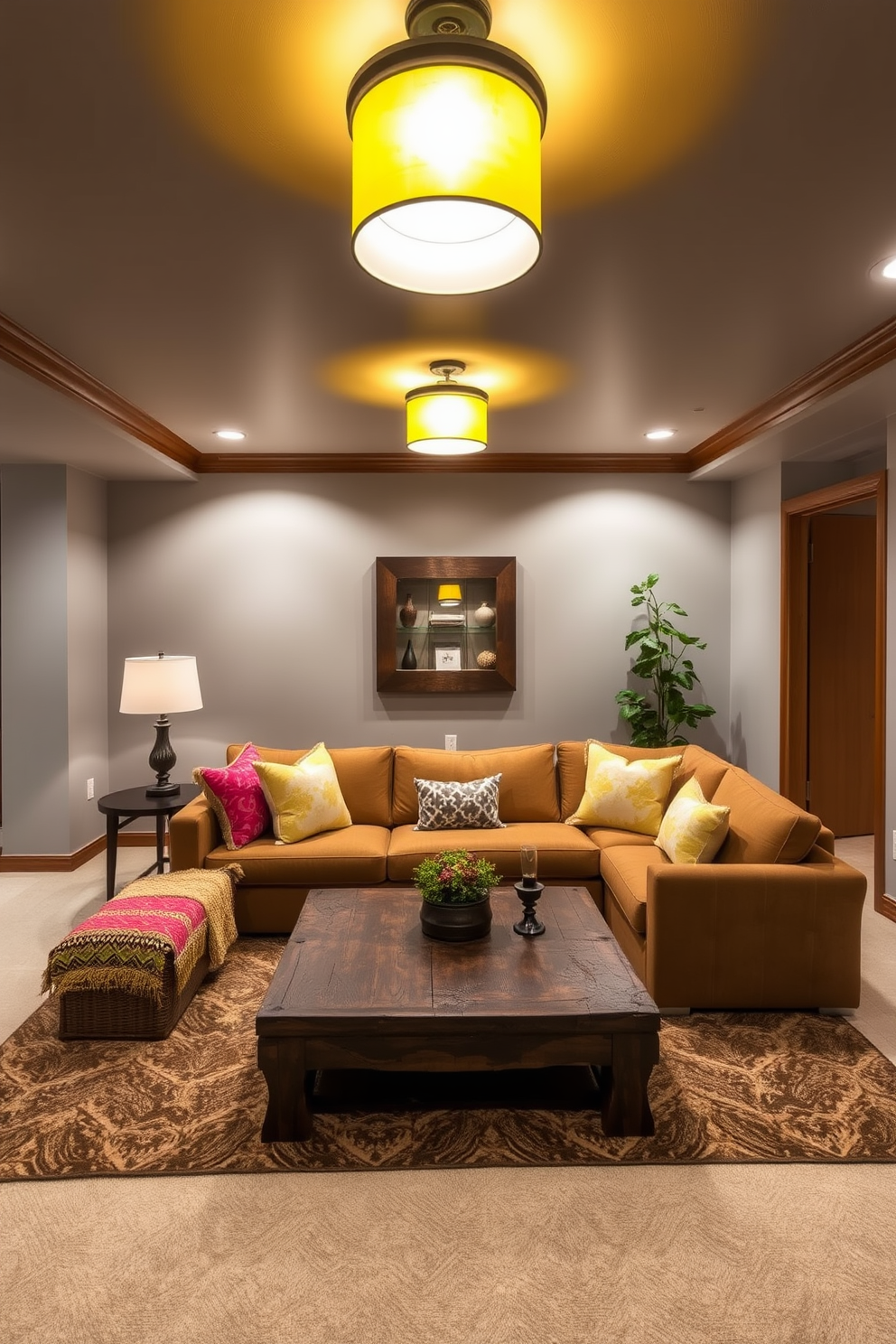 Yellow Basement Design Ideas 12