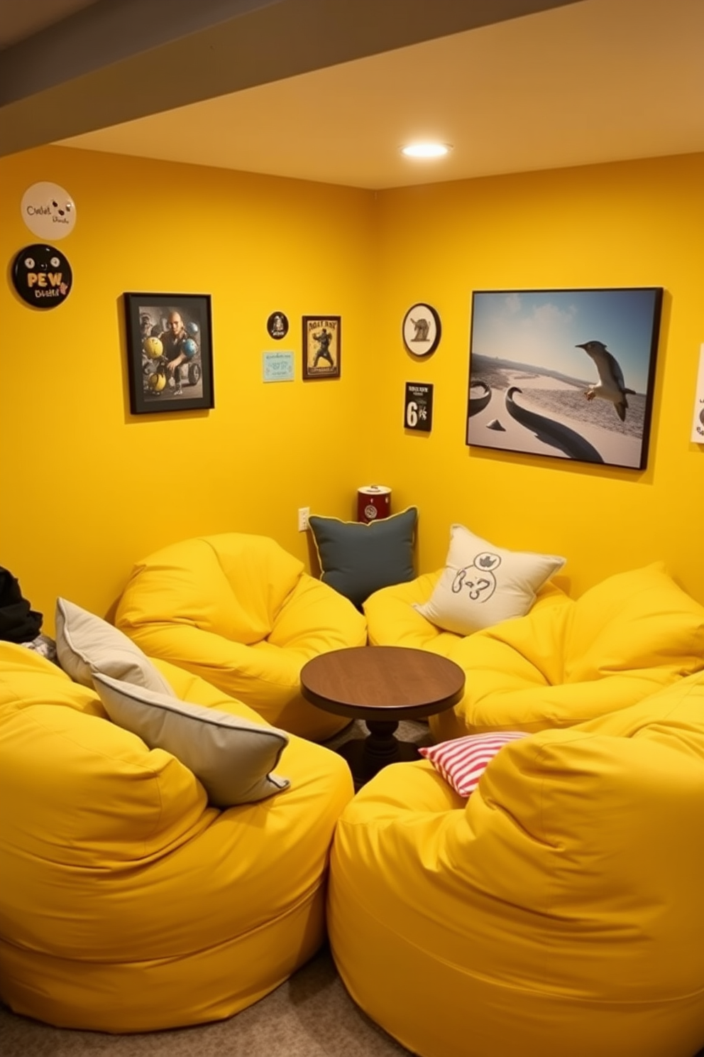 Yellow Basement Design Ideas 25