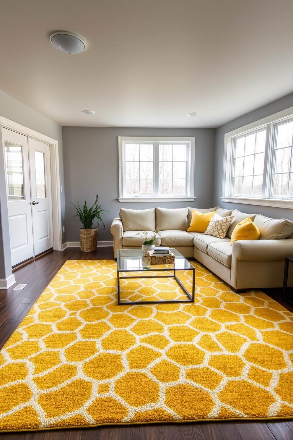 Yellow Basement Design Ideas 3