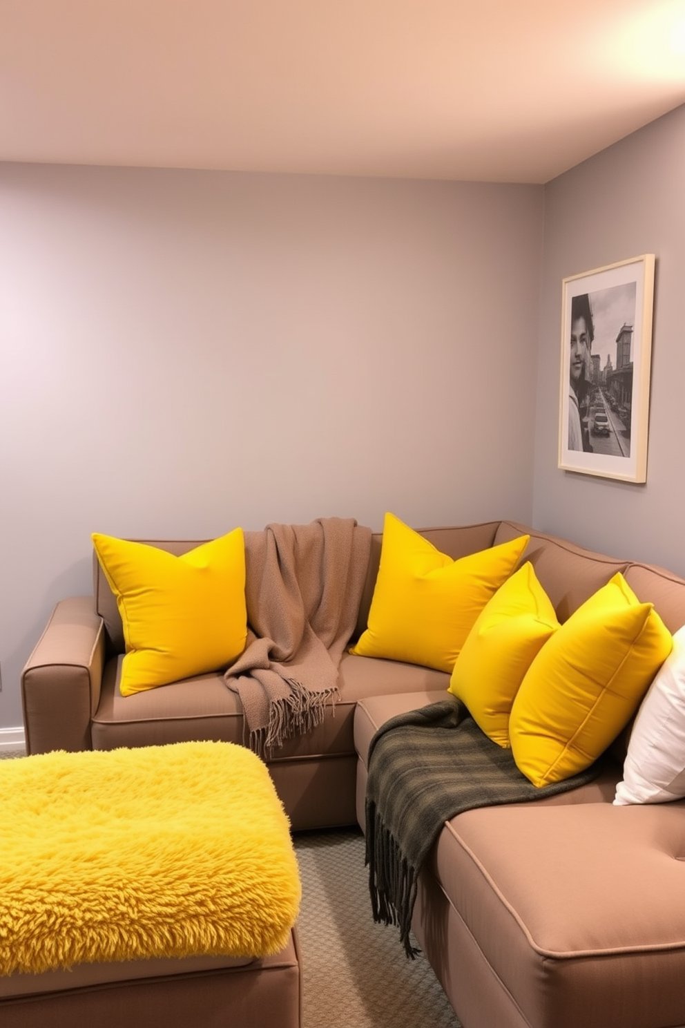 Yellow Basement Design Ideas 8