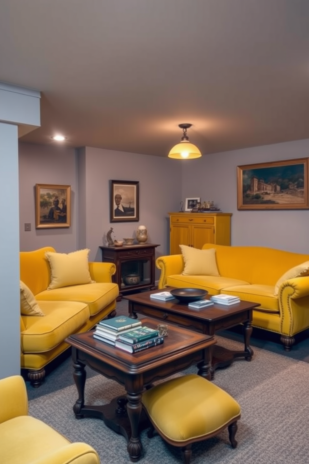 Yellow Basement Design Ideas 9