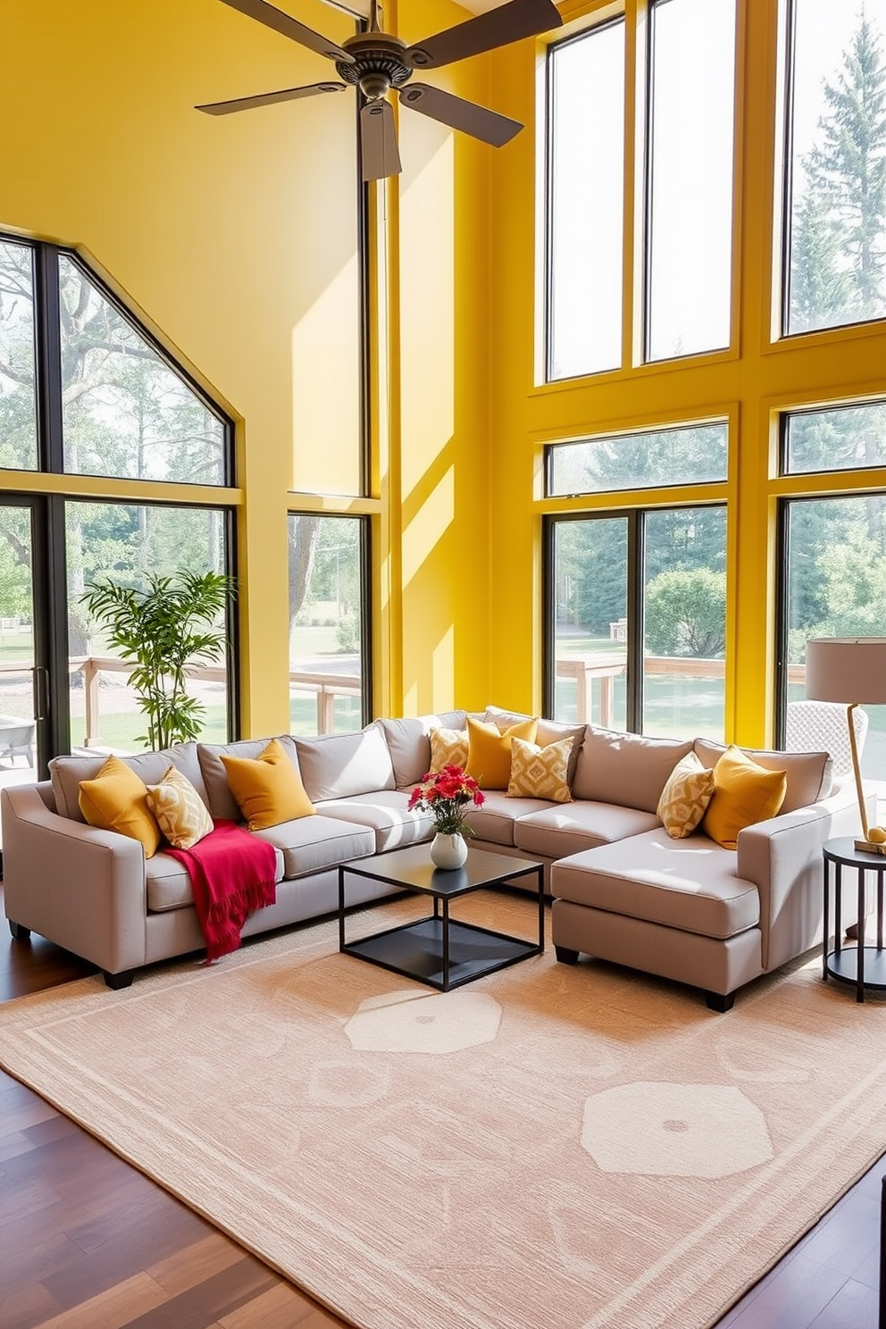 Yellow Family Room Design Ideas 1